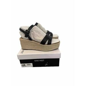 New In Box Nine‎ West 8M Ninnia3 Black Wedges
